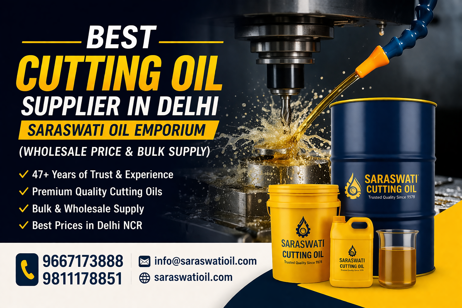 Best cutting oil supplier in Delhi – Saraswati Oil Emporium industrial cutting fluid and lubricants